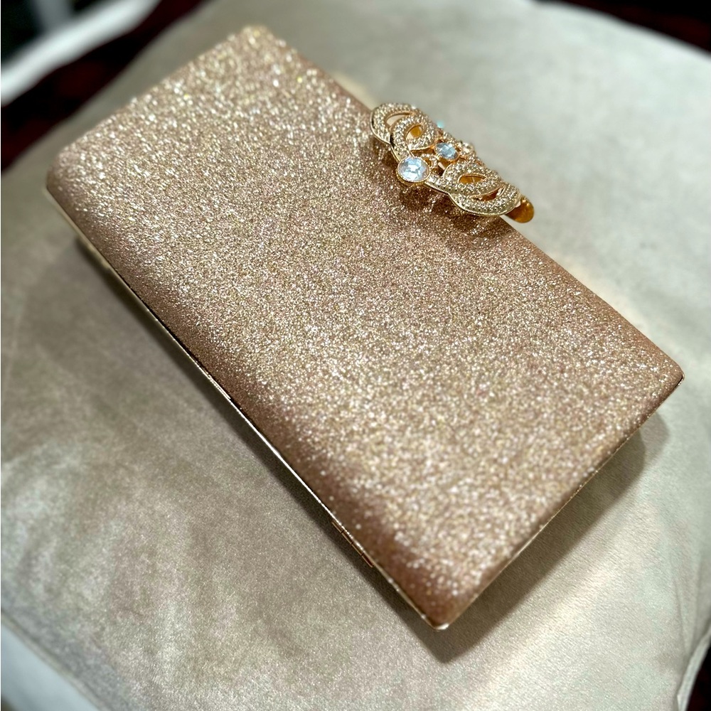 Gold Glitter Evening Clutch